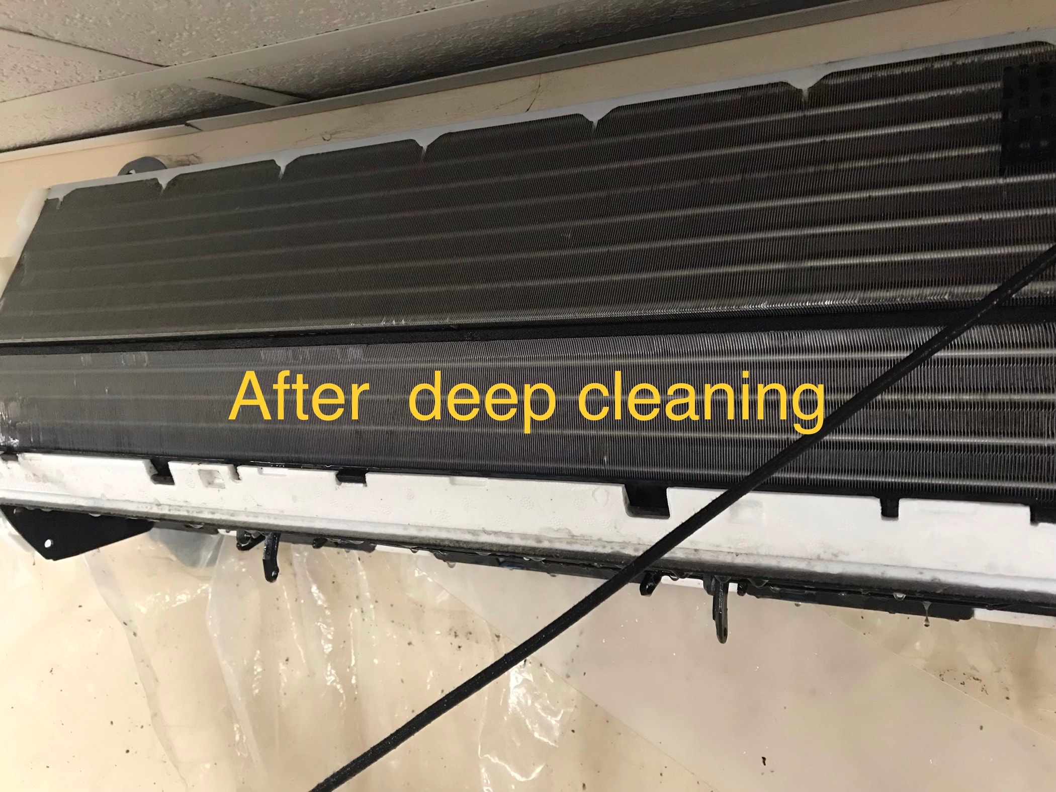 Mini-split coils after deep cleaning